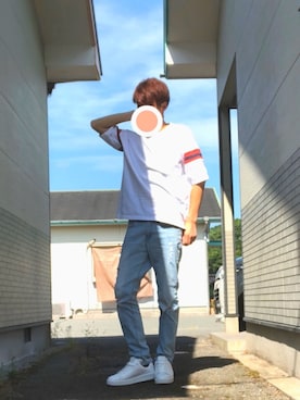 「Guess（ゲス）のアイテム（スニーカー）」を使った、RUIさん（メンズ・178cm）の夏コーディネート