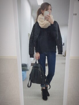 「URBAN RESEARCH（アーバンリサーチ）のアイテム（ネックウォーマー/スヌード）」を使った、mai＊maiさん（レディース・166cm）の冬コーディネート