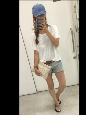 「BEAMS（ビームス）のアイテム（クラッチバッグ）」を使った、mai＊maiさん（レディース・166cm）の夏コーディネート