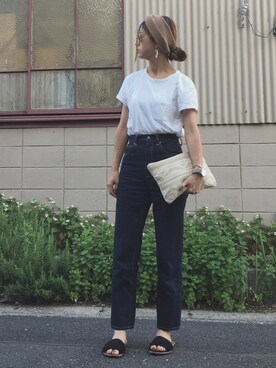 「BEAMS（ビームス）のアイテム（クラッチバッグ）」を使った、mai＊maiさん（レディース・166cm）の春コーディネート