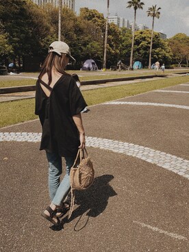 「ユニクロ」｜「アイテム（サンダル）」を使った、mai＊maiさん（レディース・166cm）の春コーディネート