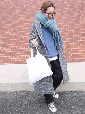 マフラー ブルー ネイビー 青色系 コーディネート Zozotown