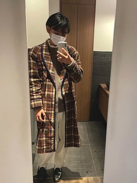 「niko and...（ニコアンド）のペインターデニムパンツ（デニムパンツ）」を使った、teaさん（メンズ・172cm）の冬コーディネート