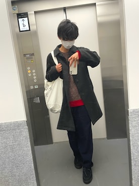 「BEAUTY&YOUTH UNITED ARROWS」｜「アイテム（ステンカラーコート）」を使った、teaさん（メンズ・172cm）の冬コーディネート