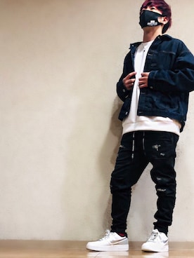 「Rodeo Crowns（ロデオクラウンズ）のアイテム（パンツ）」を使った、ciel_wearさん（メンズ・168cm）の冬コーディネート