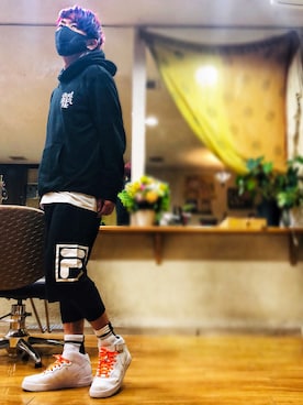 「FILA（フィラ）のアイテム（パンツ）」を使った、ciel_wearさん（メンズ・168cm）の冬コーディネート