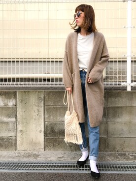 「Three Four Time（ｽﾘｰﾌｫｰﾀｲﾑ）のアイテム」を使った、maichinさん（レディース・178cm）の冬コーディネート