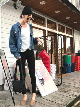 「Right-on（ライトオン）のアイテム（ジャケット/アウター）」を使った、maichinさん（レディース・178cm）の冬コーディネート