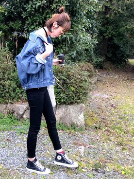 「Right-on（ライトオン）のアイテム（ジャケット/アウター）」を使った、maichinさん（レディース・178cm）の春コーディネート