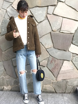 「ROXD（ロッド）のアイテム（アクセサリー）」を使った、maichinさん（レディース・178cm）の冬コーディネート