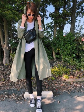 「SLY（スライ）のアイテム（その他アウター）」を使った、maichinさん（レディース・178cm）の春コーディネート