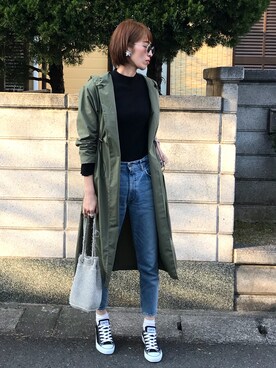 「SLY（スライ）のアイテム（その他アウター）」を使った、maichinさん（レディース・178cm）の春コーディネート