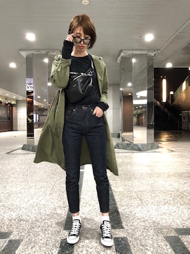 「SLY（スライ）のアイテム（その他アウター）」を使った、maichinさん（レディース・178cm）の春コーディネート