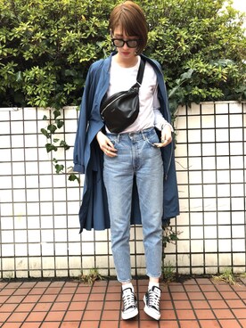 「MOUSSY（マウジー）のアイテム（ブルゾン）」を使った、maichinさん（レディース・178cm）の春コーディネート