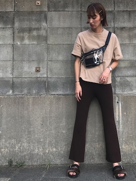 「MOUSSY（マウジー）のWAIST&SHOULDER BAG（ショルダーバッグ）」を使った、maichinさん（レディース・178cm）の夏コーディネート