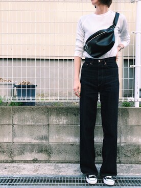 「MOUSSY（マウジー）のWAIST&SHOULDER BAG（ショルダーバッグ）」を使った、maichinさん（レディース・178cm）の秋コーディネート