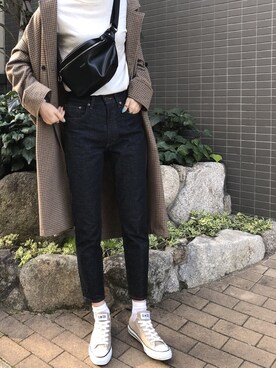 「MOUSSY（マウジー）のWAIST&SHOULDER BAG（ショルダーバッグ）」を使った、maichinさん（レディース・178cm）の冬コーディネート