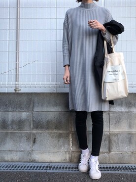 「MOUSSY（マウジー）のアイテム（ブルゾン）」を使った、maichinさん（レディース・178cm）の冬コーディネート