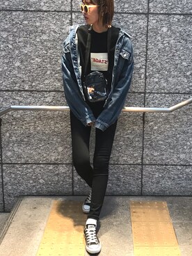 「Right-on（ライトオン）のアイテム（ジャケット/アウター）」を使った、maichinさん（レディース・178cm）の春コーディネート