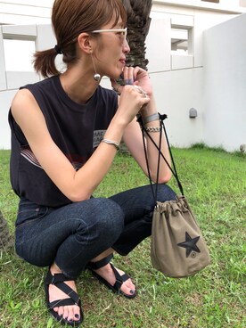 「CONVERSE TOKYO（コンバーストウキョウ）のアイテム」を使った、maichinさん（レディース・178cm）の夏コーディネート