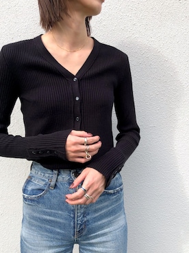 「amel（エイメル）のアイテム（トップス）」を使った、maichinさん（レディース・178cm）の秋コーディネート