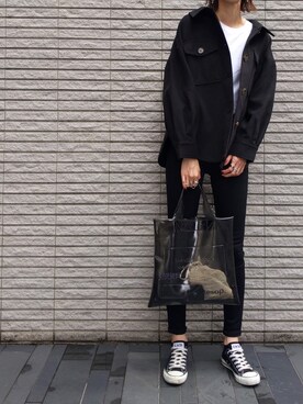 「moment+（モーメントプラス）のアイテム（ジャケット/アウター）」を使った、maichinさん（レディース・178cm）の秋コーディネート