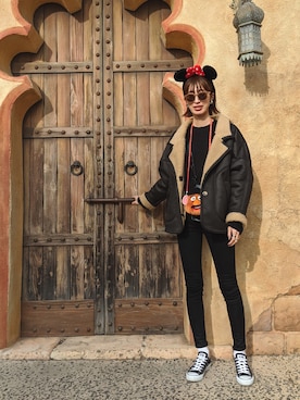 「MOUSSY（マウジー）のアイテム（その他アウター）」を使った、maichinさん（レディース・178cm）の冬コーディネート