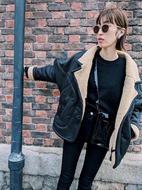 ムートンコート moussy faux mouton dolman MOUSSY（マウジー）の「FAUX MOUTON DOLMAN ジャケット（ムートン