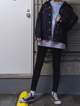 「MOUSSY（マウジー）のアイテム（その他アウター）」を使った、maichinさん（レディース・178cm）の冬コーディネート