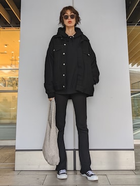 「MOUSSY（マウジー）のアイテム（その他アウター）」を使った、maichinさん（レディース・178cm）の冬コーディネート