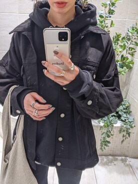 「MOUSSY（マウジー）のアイテム（その他アウター）」を使った、maichinさん（レディース・178cm）の冬コーディネート