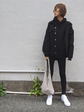 「MOUSSY（マウジー）のアイテム（その他アウター）」を使った、maichinさん（レディース・178cm）の冬コーディネート