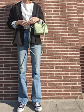 「MOUSSY（マウジー）のアイテム（その他アウター）」を使った、maichinさん（レディース・178cm）の春コーディネート