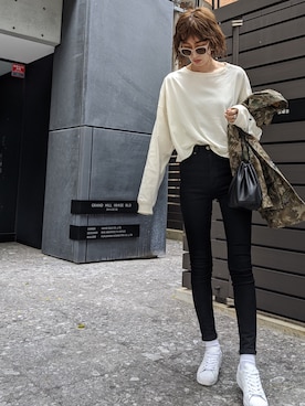 「MOUSSY（マウジー）のアイテム（その他アウター）」を使った、maichinさん（レディース・178cm）の春コーディネート