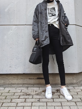 「MOUSSY（マウジー）のアイテム（その他アウター）」を使った、maichinさん（レディース・178cm）の秋コーディネート