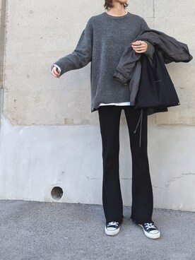 「MOUSSY（マウジー）のアイテム（その他アウター）」を使った、maichinさん（レディース・178cm）の冬コーディネート