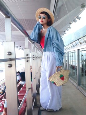 「アイテム（ピアス（両耳用））」を使った、瀬戸あゆみさん（レディース・152cm・20代）の夏コーディネート