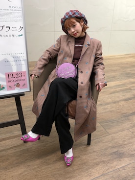 「tiit（ティート）のアイテム」を使った、瀬戸あゆみさん（レディース・152cm）の冬コーディネート