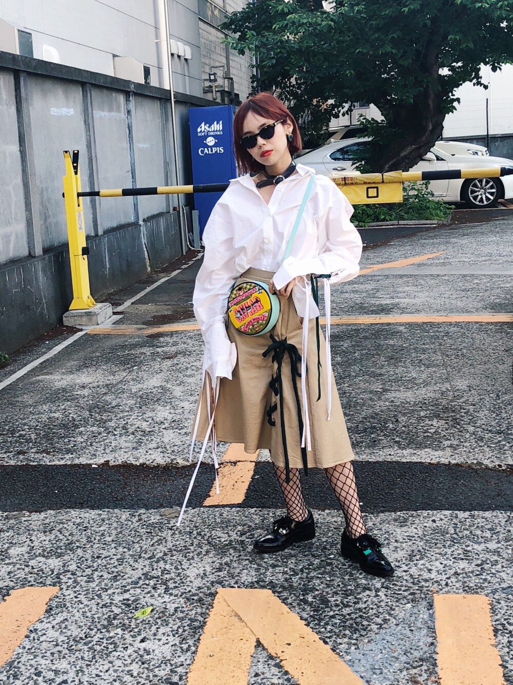 「ボリューム袖、シャツスタイル、休日スタイル」｜「Aymmy in the batty girlsのGIFT リボンワイドスカート（スカート、ベージュ系）」を使った、瀬戸あゆみさん（レディース・152cm）の春コーディネートの1枚目の写真