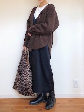 「coca（coca）（コカ）のアイテム（バッグ）」を使った、ゆりあのこあらさん（レディース・158cm）の冬コーディネート