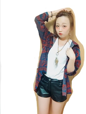 「monkey bite（モンキーバイト）のアイテム」を使った、れーなʕ•ᴥ•ʔさん（レディース・157cm）の夏コーディネート