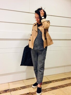 「アイテム（マタニティウェア/グッズ、グレー系）」を使った、Gochui-280日間の妊娠期間のために誕生したマタニティブランドさん（レディース・160cm）の冬コーディネート