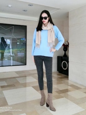 「アイテム（マタニティウェア/グッズ、グレー系）」を使った、Gochui-280日間の妊娠期間のために誕生したマタニティブランドさん（レディース・165cm）の春コーディネート