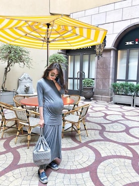 「アイテム（マタニティウェア/グッズ、グレー系）」を使った、Gochui-280日間の妊娠期間のために誕生したマタニティブランドさん（レディース・165cm）の夏コーディネート