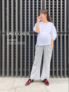 「アイテム（マタニティウェア/グッズ、グレー系）」を使った、Gochui-280日間の妊娠期間のために誕生したマタニティブランドさん（レディース・165cm）の秋コーディネート