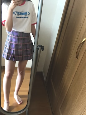 「BUBBLES（バブルス）のアイテム（スカート）」を使った、uさん（レディース・160cm）の夏コーディネート