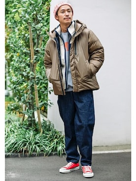 「SHIPS（シップス）のアイテム（ダウンジャケット/コート）」を使った、安本さん（メンズ・170cm）の冬コーディネート
