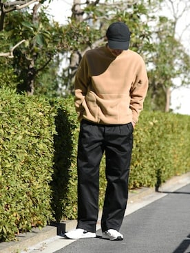 「BAY SIDE（ベイサイド）のアイテム」を使った、安本さん（メンズ・170cm）の冬コーディネート