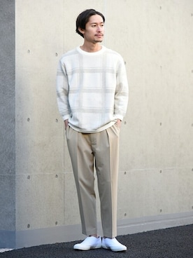 「SUPERGA（スペルガ）のアイテム」を使った、安本さん（メンズ・170cm）の春コーディネート