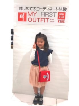 「NEW BALANCE（ニューバランス）の◆new balance KV996（スニーカー）」を使った、kaeさん（キッズ・120cm）の春コーディネート